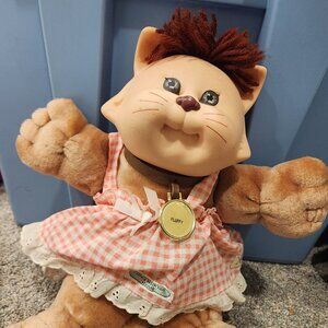 Vintage Rare Cabbage Patch Kid Koosas 1983 pink gingham dress.